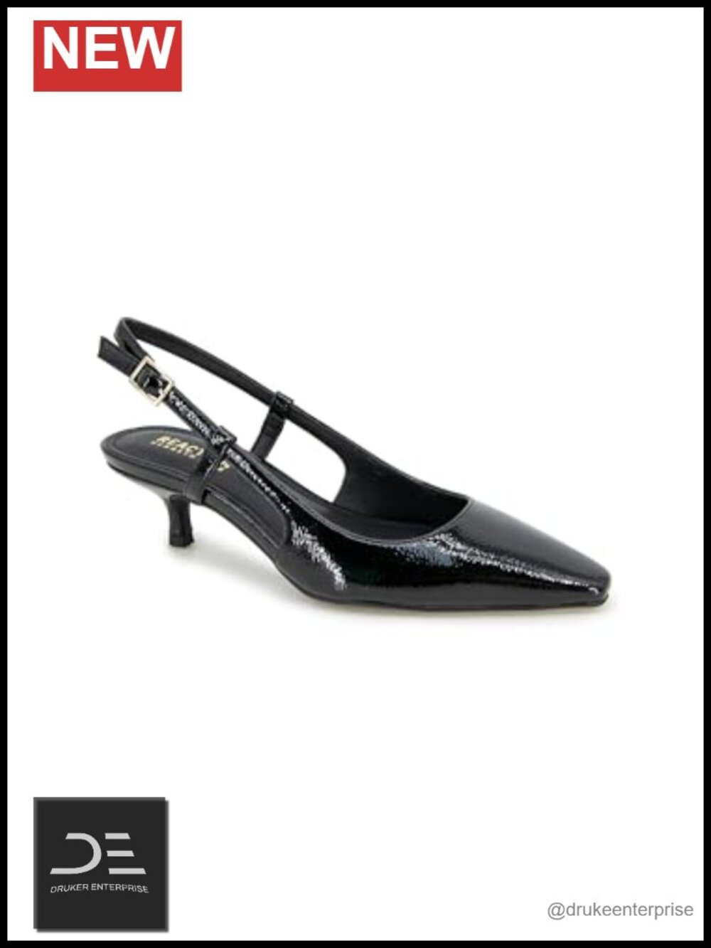 Kenneth Cole REACTION Women's Maggie Heeled Sandals Faux Leather Pointed Toe